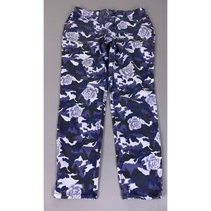 Indigo Thread Co‎ Camo Pants Women's 12 Blue Floral Camo Skinny Rose Camouflage